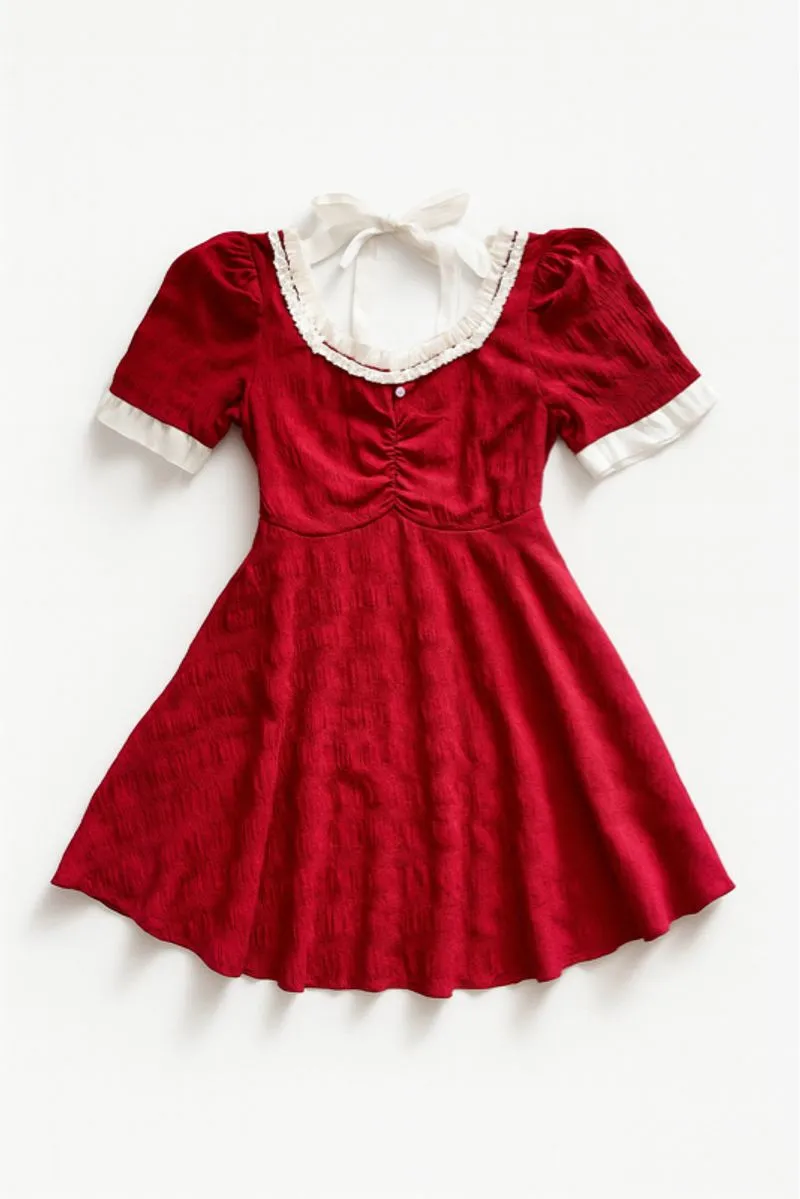 Red Coquette Mini Dress photo 1
