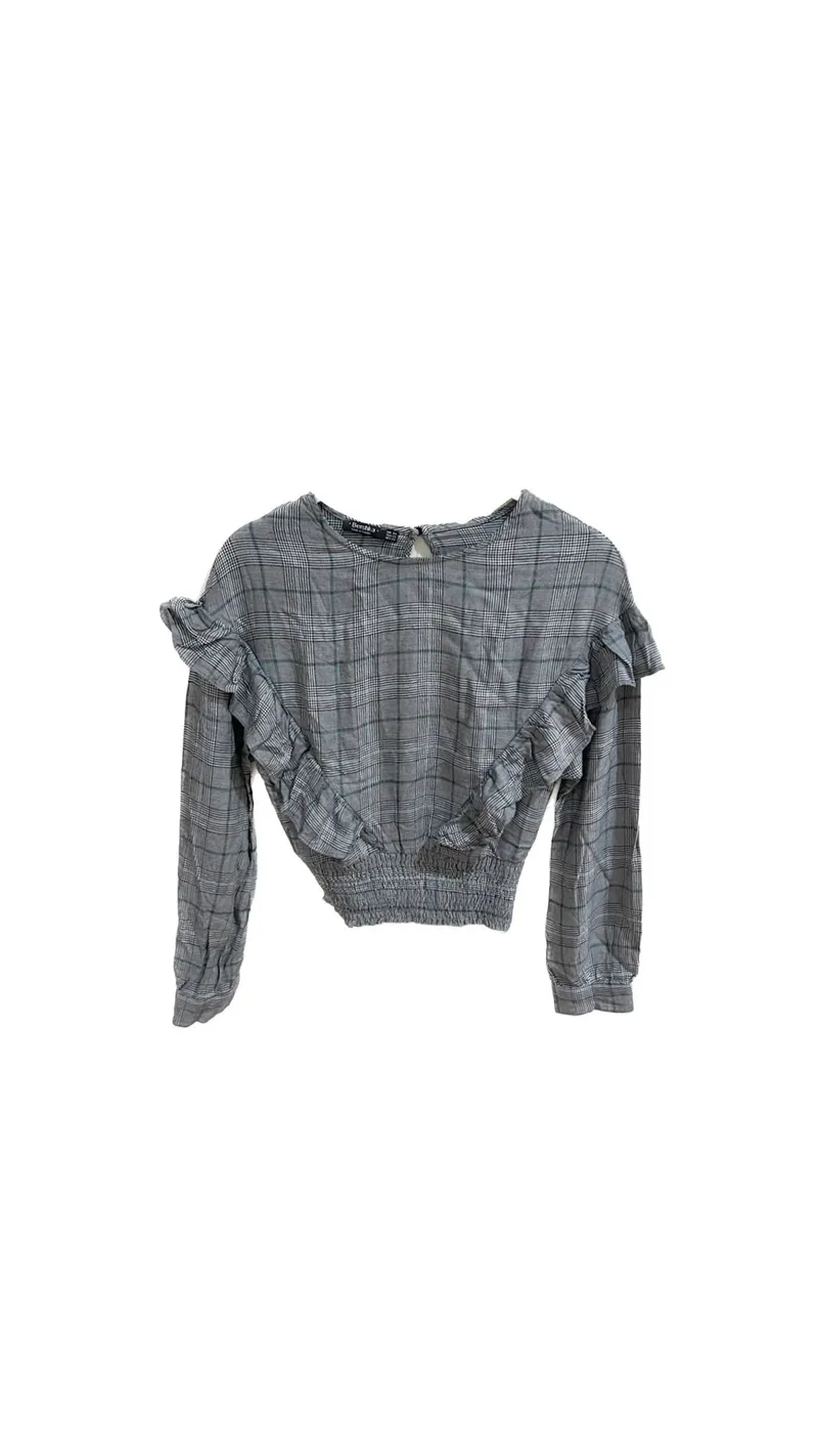 Bershka Blouse Wanita gray photo 1