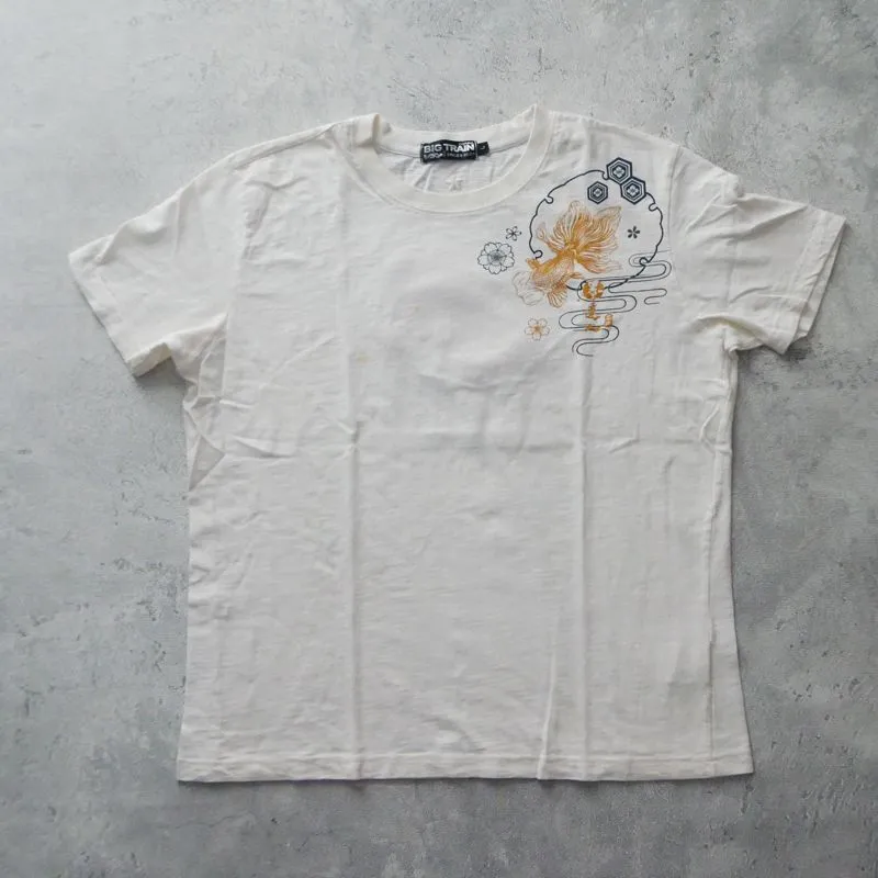 Sukajan Japan Karakuri Tamashii Gold Fist White Tshirt photo 1