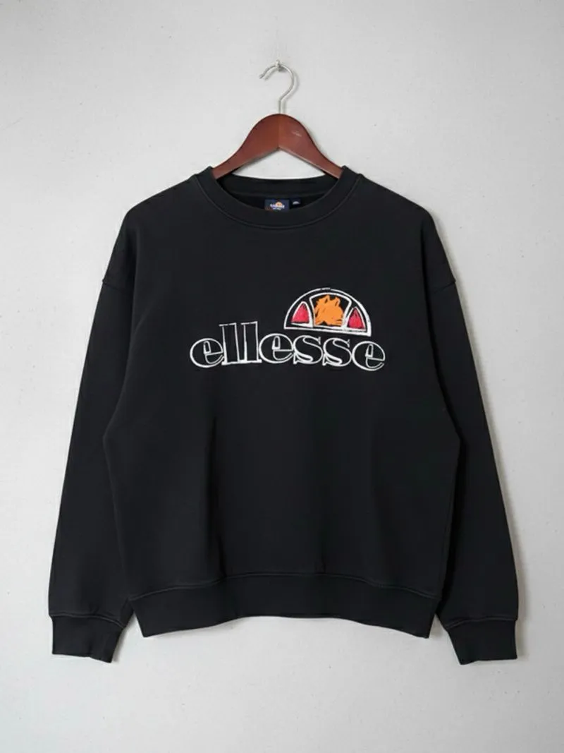 Crewneck Ellesse Sweater Painting Big Logo  Black photo 1