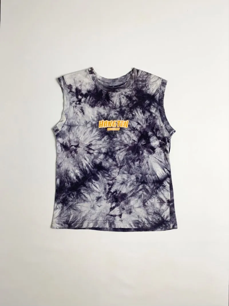 Y2k Hangten Sleeveless Tie dye With Dragon Graphic photo 1