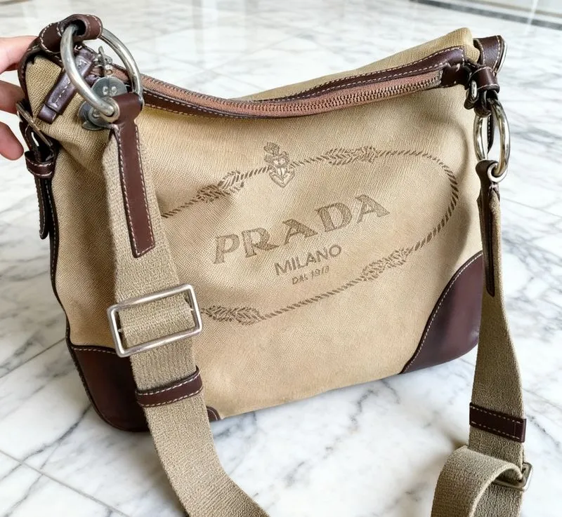 Prada sling bag canvas photo 1