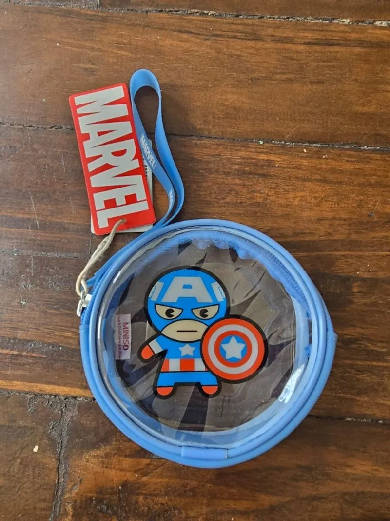 Gantungan pouch dompet koin miniso captain america baru photo 1