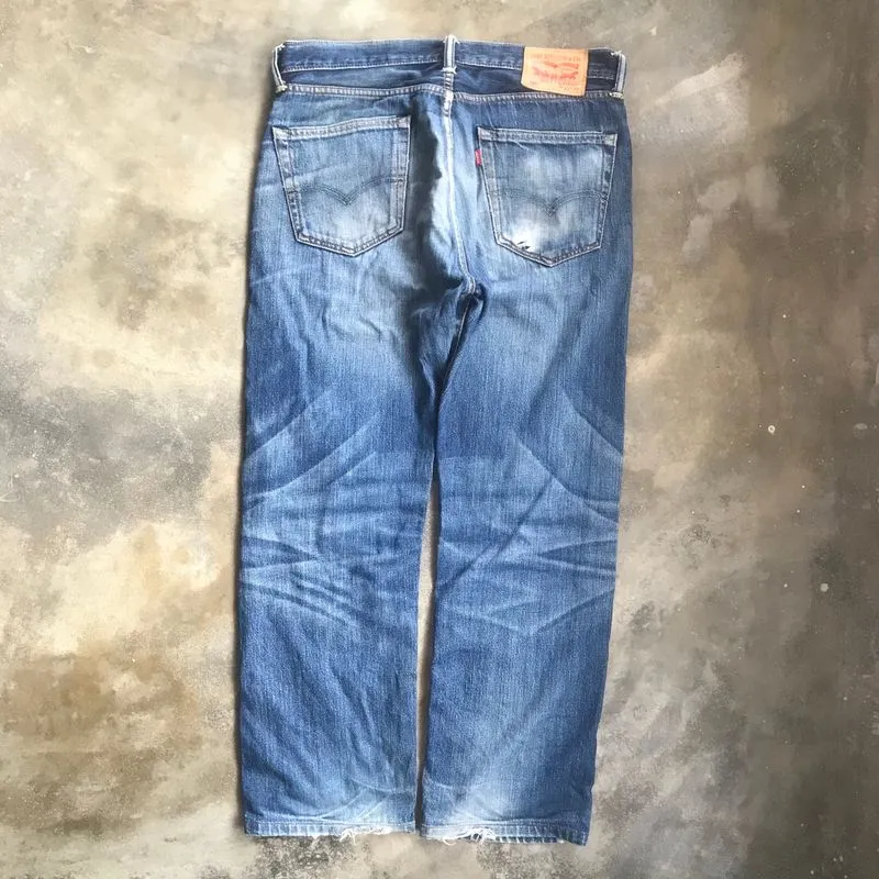 Streetwear Casual Jeans Pria white blue photo 1
