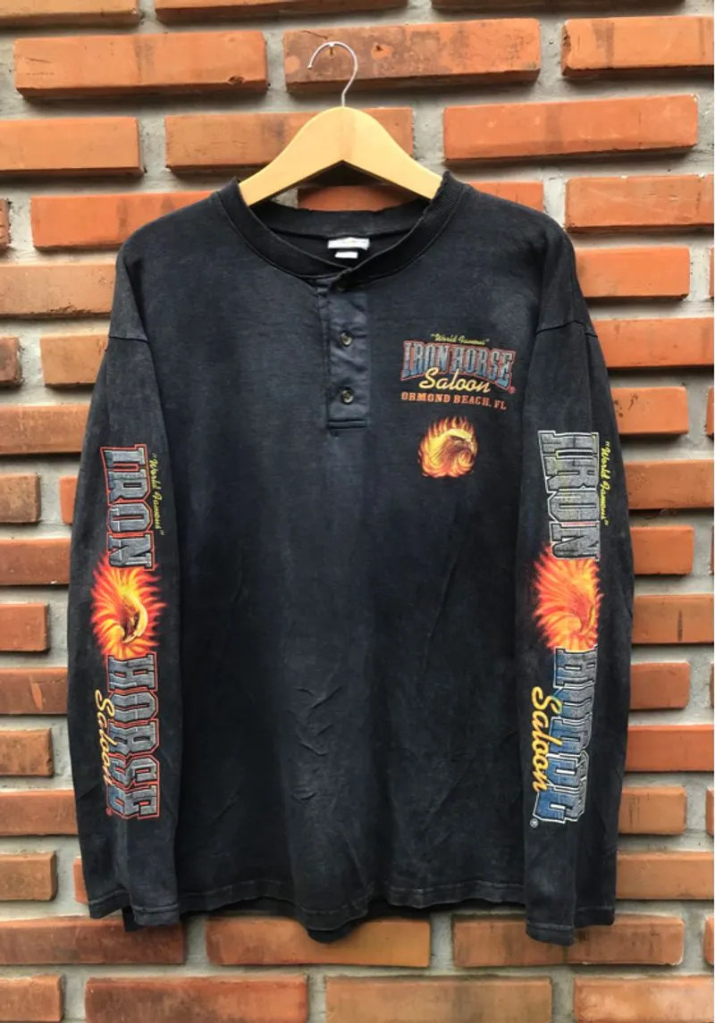 Long Sleeve Iron Horse Saloon Flame photo 1