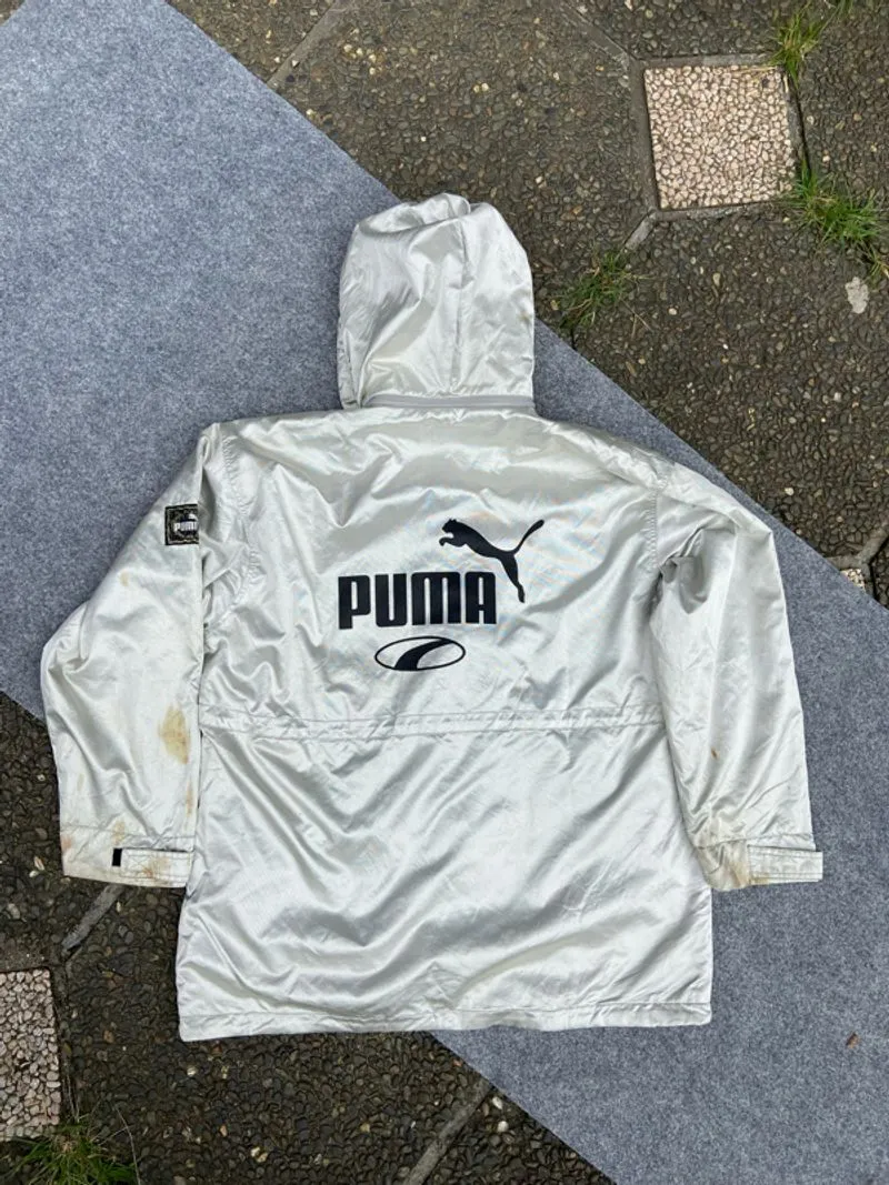 Puma sherpa windbreaker vintage coat football photo 1