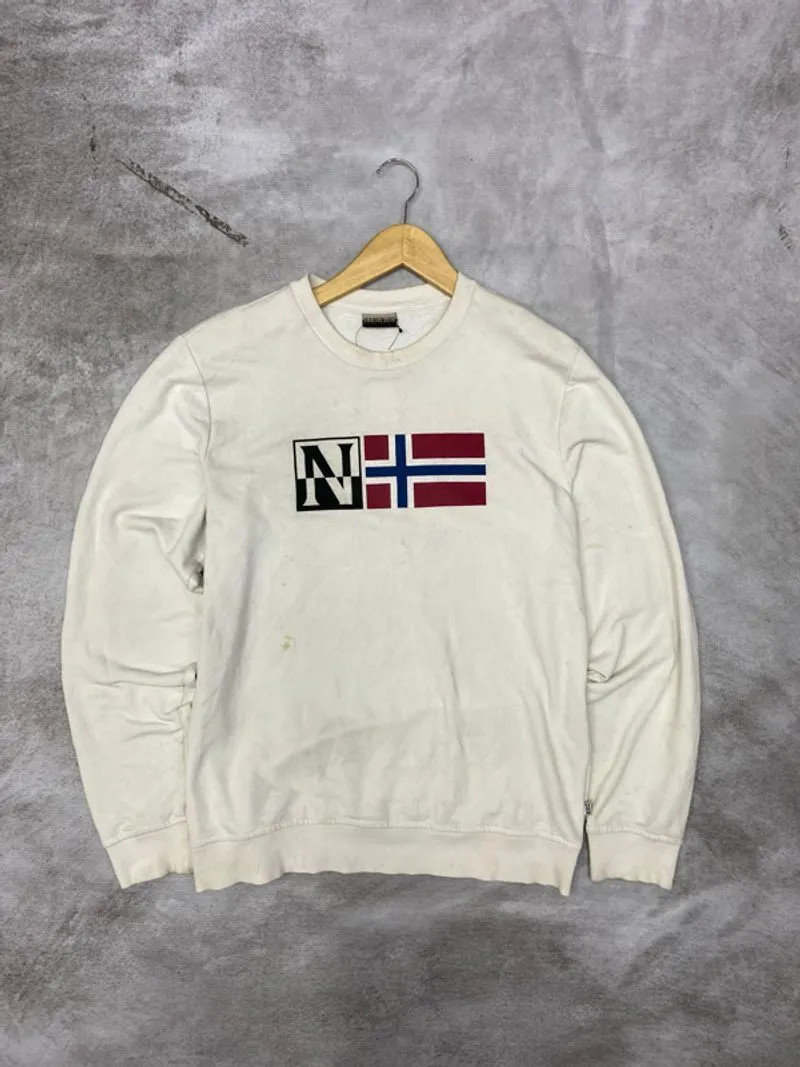 Napapijri crewneck white big logo  photo 1