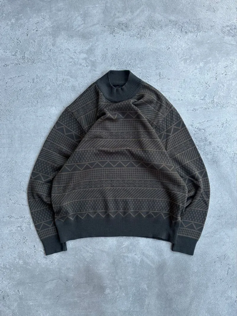 Tenova knitwear vintage pattern grandpa sweater photo 1