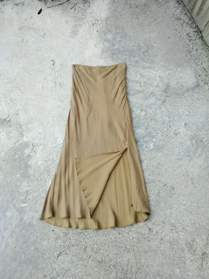ANAIN Minimalist Casual Skirt Wanita tan photo 1
