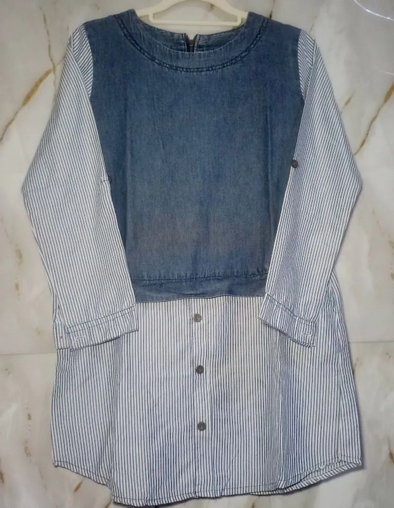 TUNIK JEANS MIX SALUR BIRU photo 1