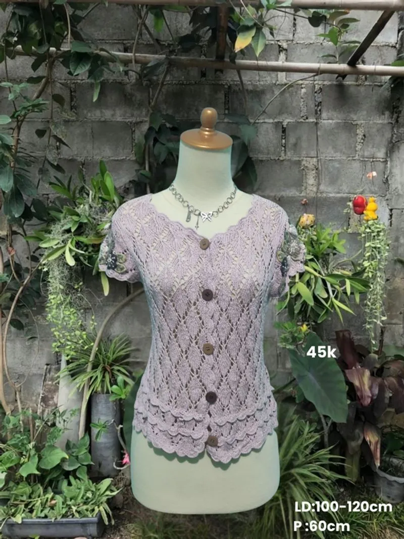 vest rajut pink floral 3D photo 1