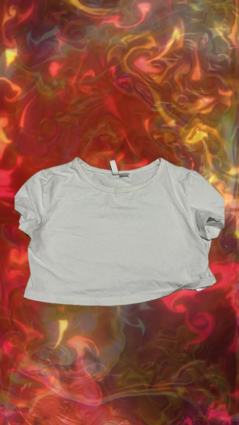 H&M white crop top photo 1
