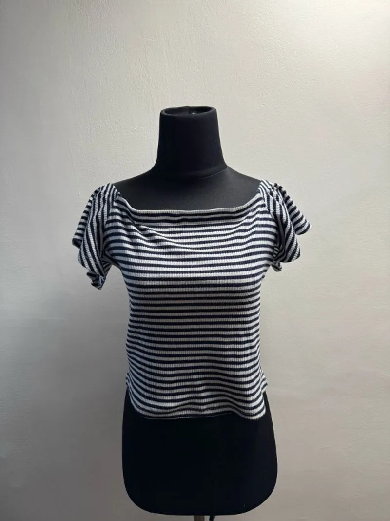 Mango Top Sabrina Motif Garis photo 1