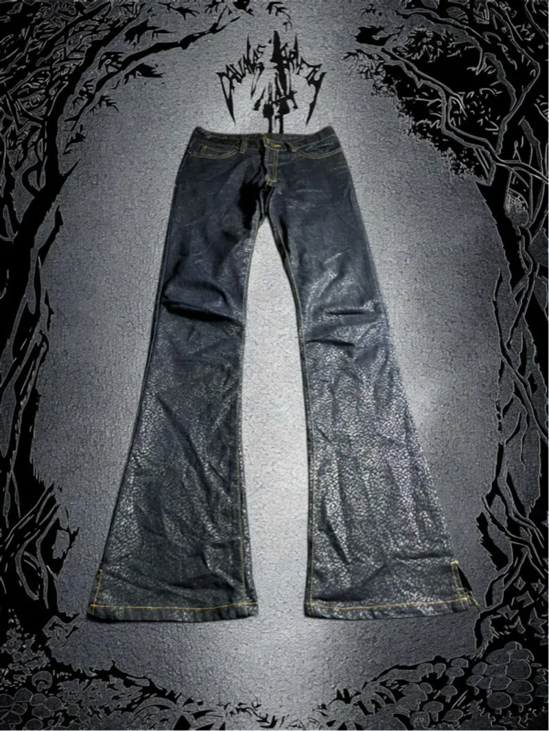 ✮ Vintage Flare Dark Blue Snake Scale Motif by Basic Jeans ✮ photo 1
