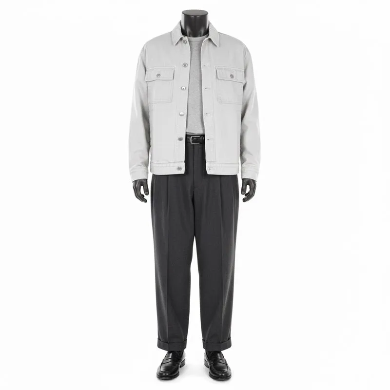 SPAO White Denim Trucker Big Pocket Outerwear photo 1