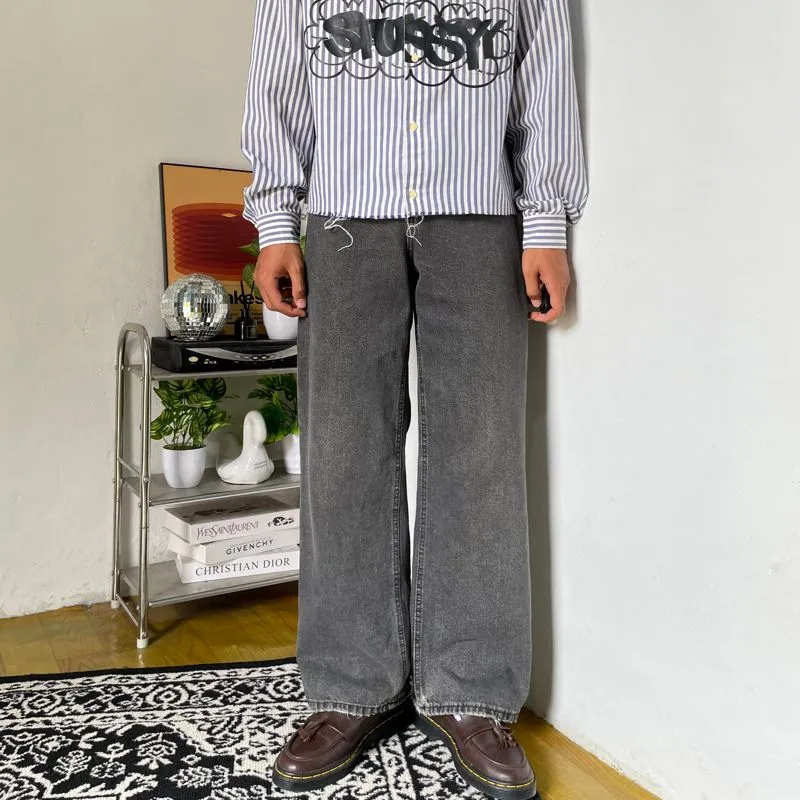 Loose black grey jeans Baggy photo 1