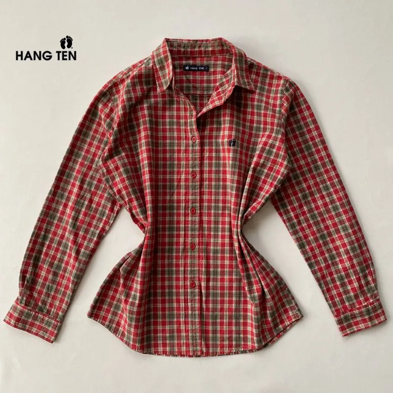 hangten kemeja tshirt tartan lengan panjang longsleeve photo 1