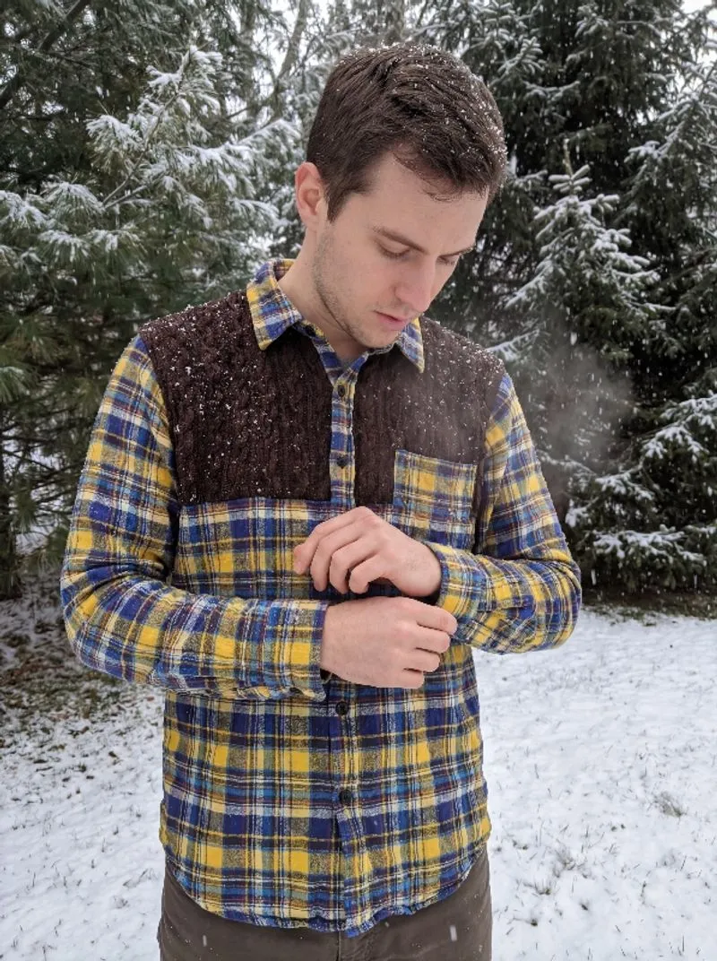 Shaggy Dress Stewart Tartan Yellow Blue Mid Knit Shirts photo 1