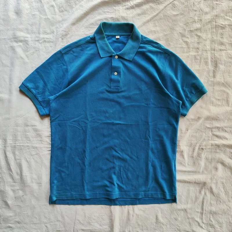 Uniqlo Streetwear Minimalist Polo shirt Pria blue photo 1