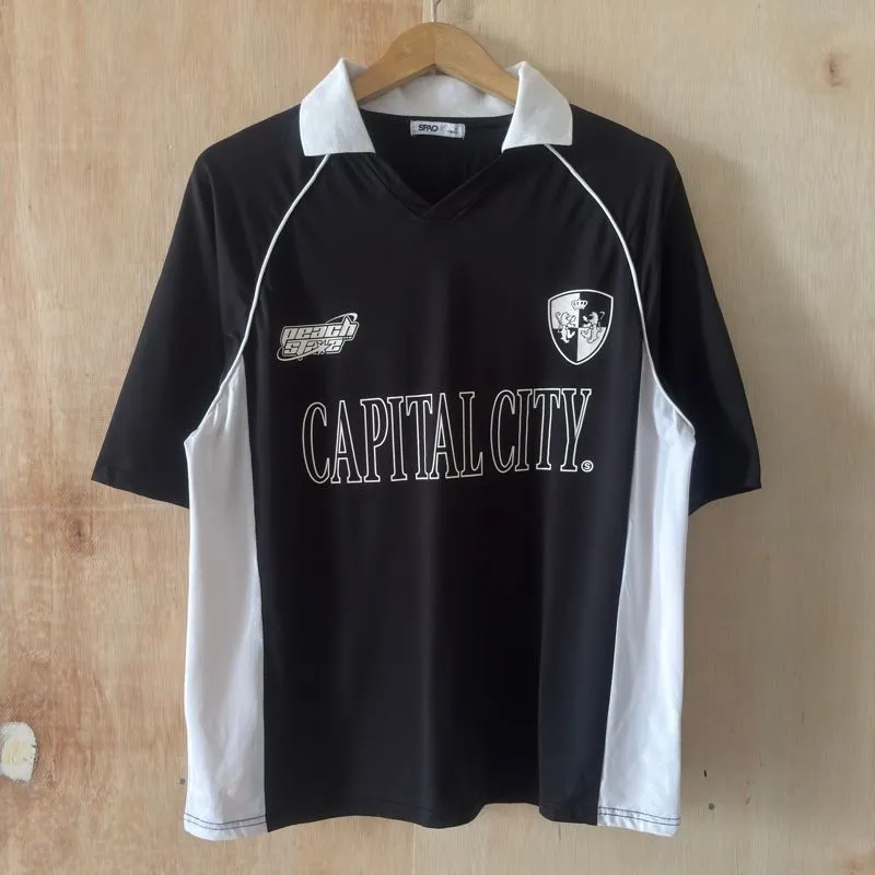 Y2K Spao Jersey Polo Shirt Capital City photo 1