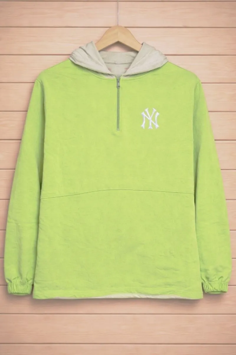 Jaket Second Thrift Pria/Wanita Hoodie NY Hijau Limau (lime  photo 1