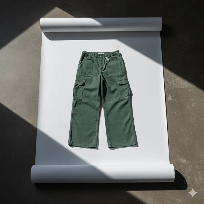 Design Lab Green Super Baggy Cargo Utility Pants photo 1