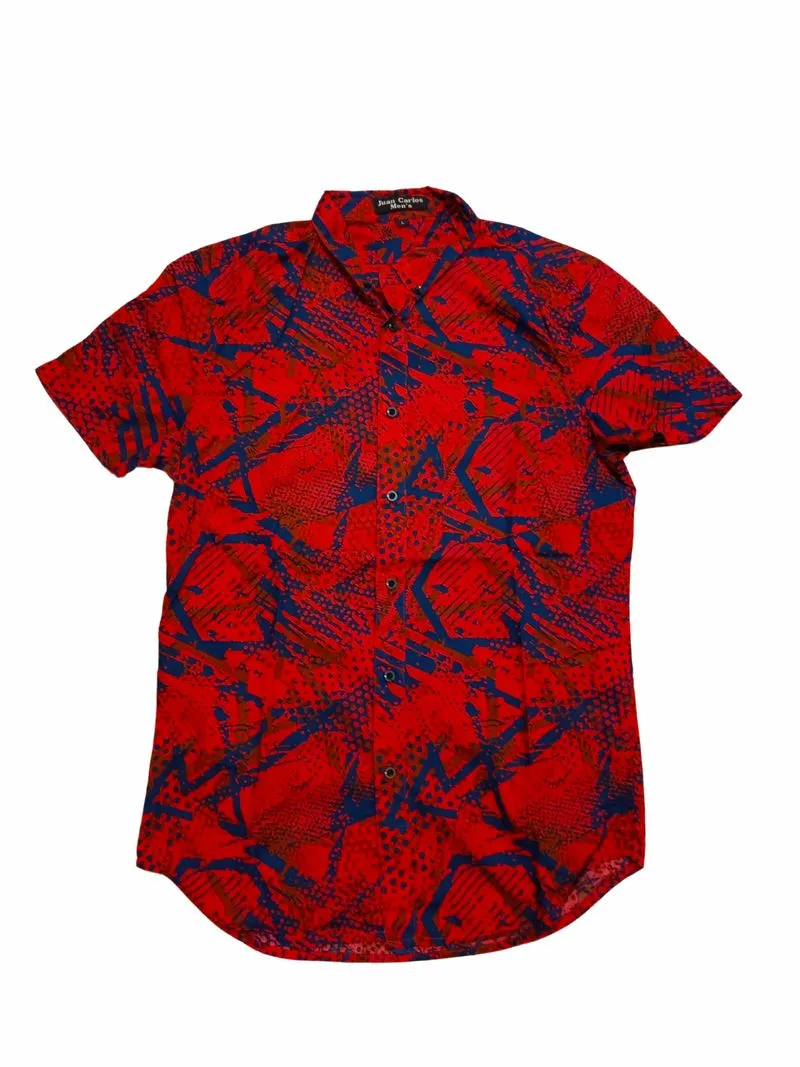 Vintage Casual Casual shirt Pria burgundy navy red photo 1