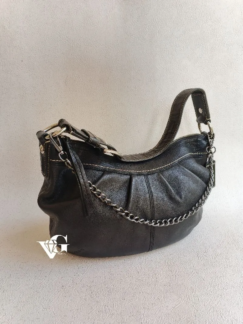 Coach Soho Hobo Halfmoon Black Leather Authentic  photo 1