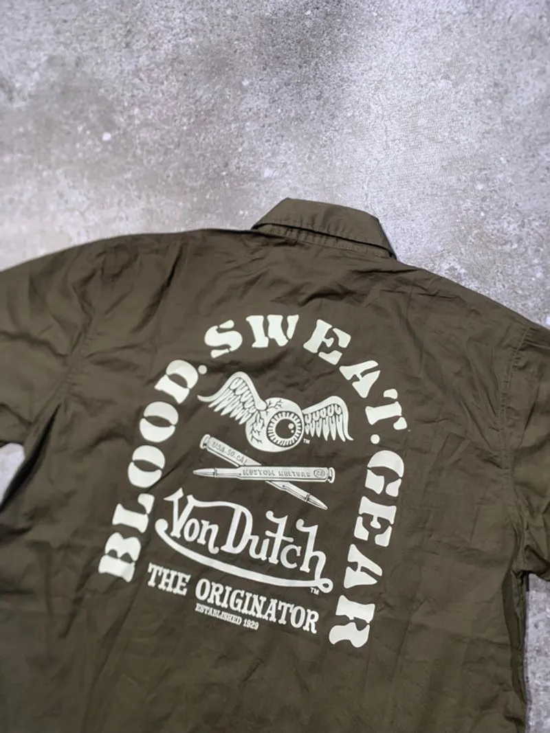 VON DUTCH WORKSHIRT ARMY GREEN photo 1