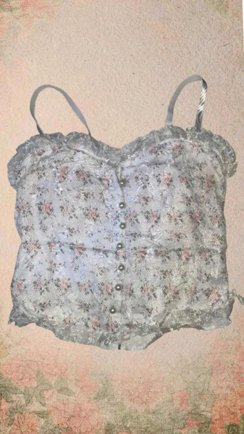 Lace Bustier Top Floral - Vintage Coquette Style photo 1