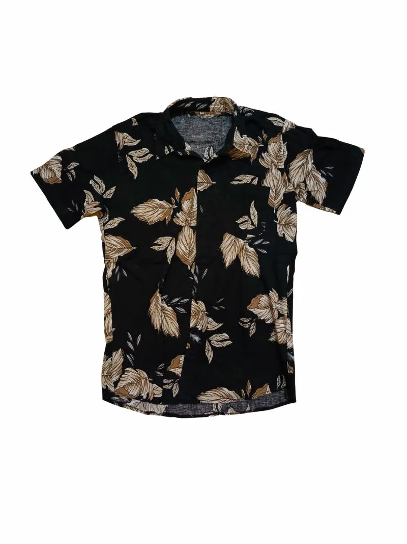 Vintage Batik Casual shirt Pria tan black cream photo 1