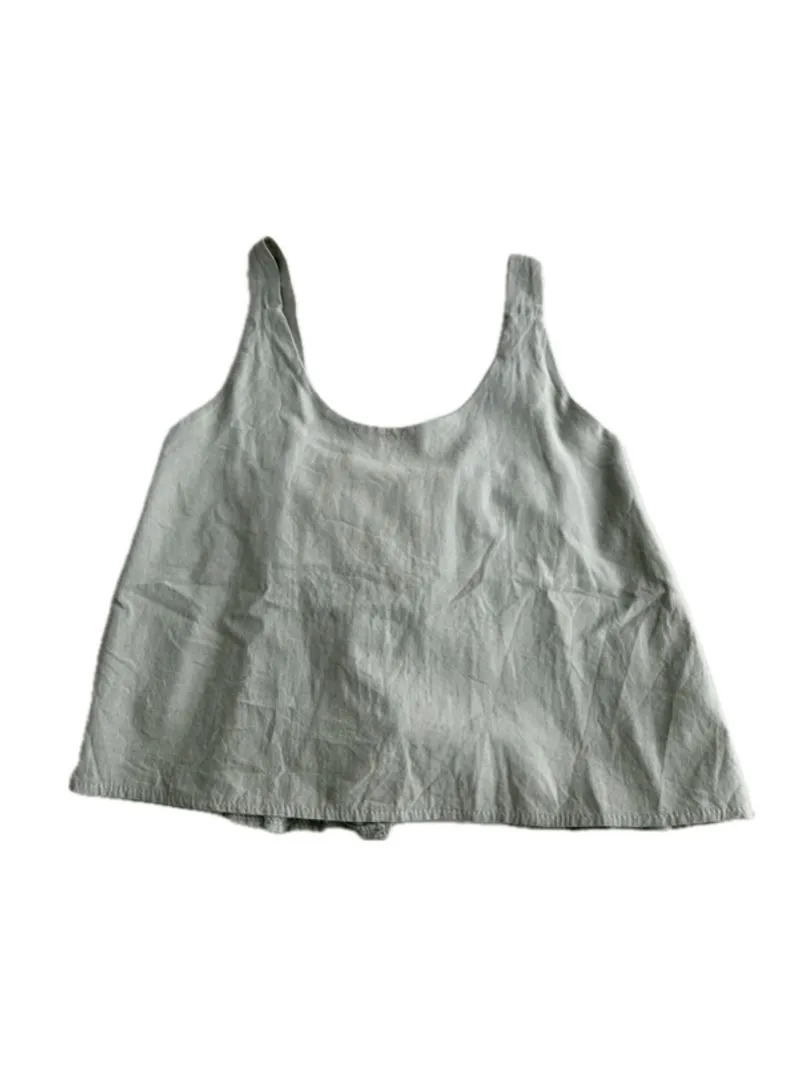 Green Sage Cropped Sleeveless Top with Back Details photo 1