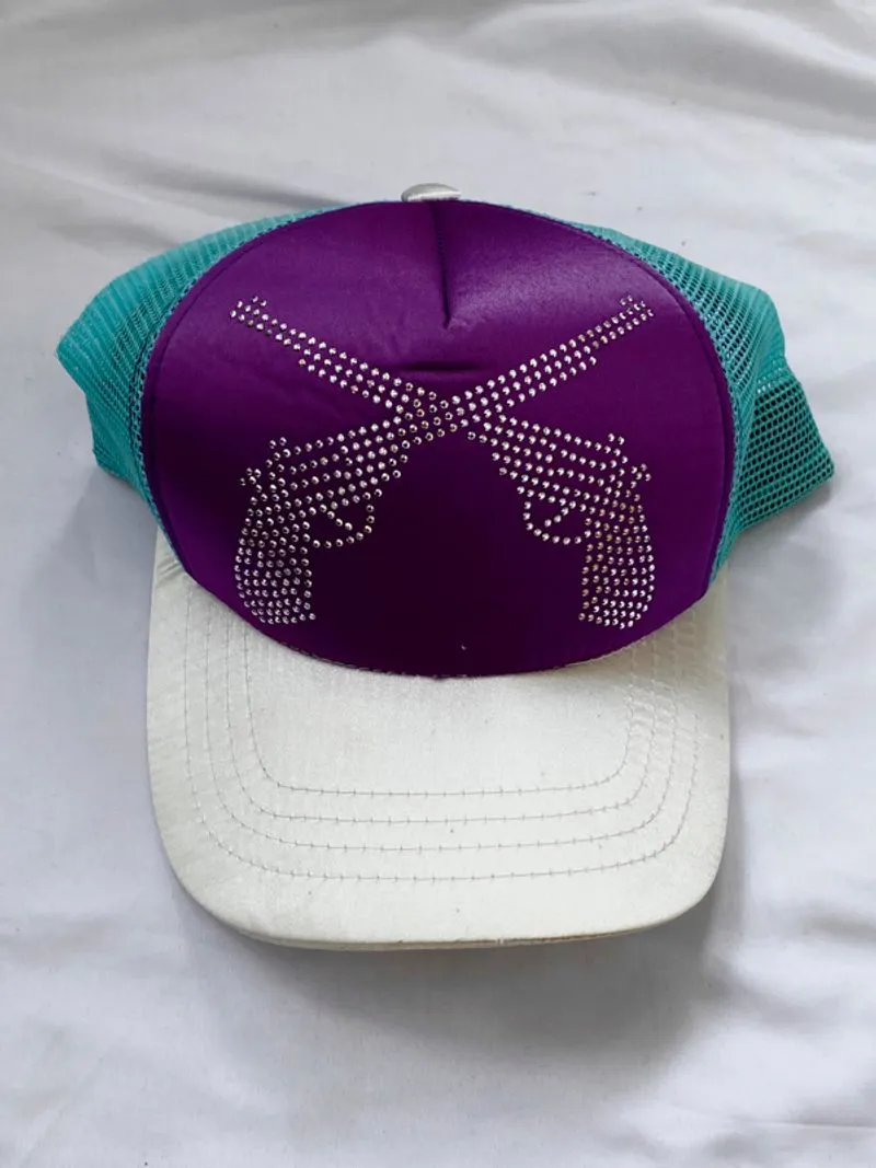topi trucker hat y2k gun mote photo 1