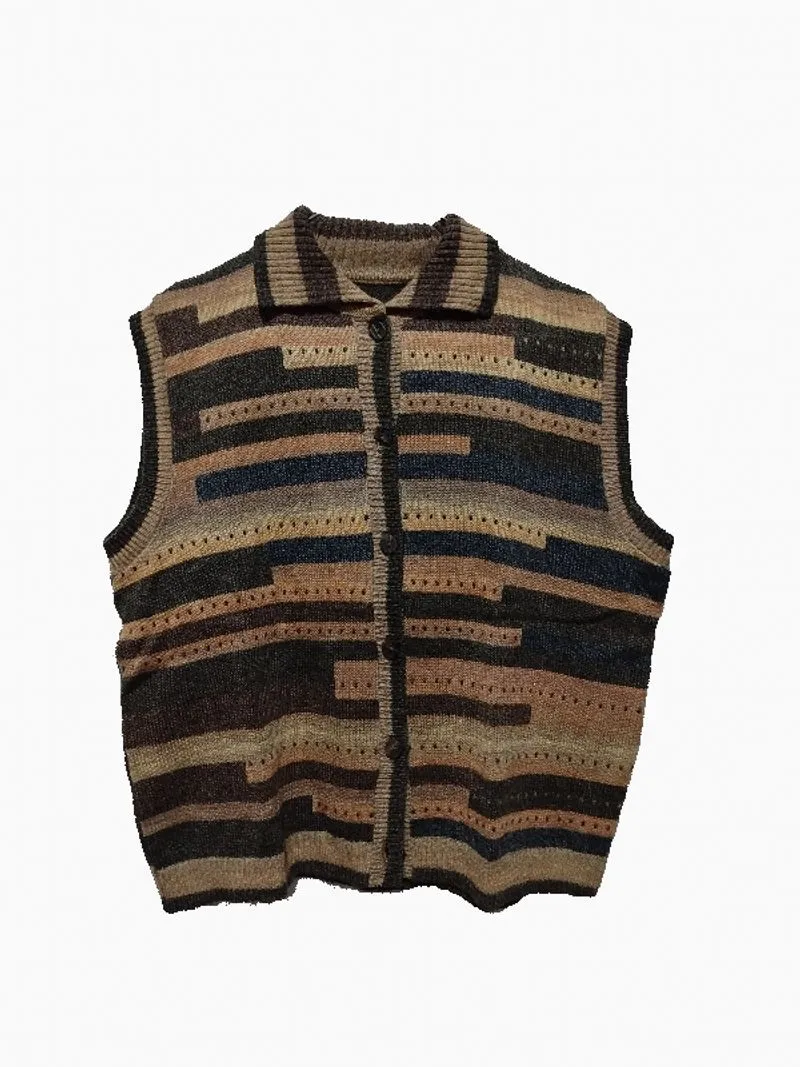 Vintage Border Knit Vest photo 1
