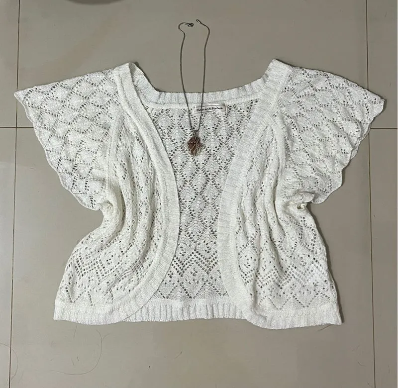 white lacey cardigan (coquette) photo 1