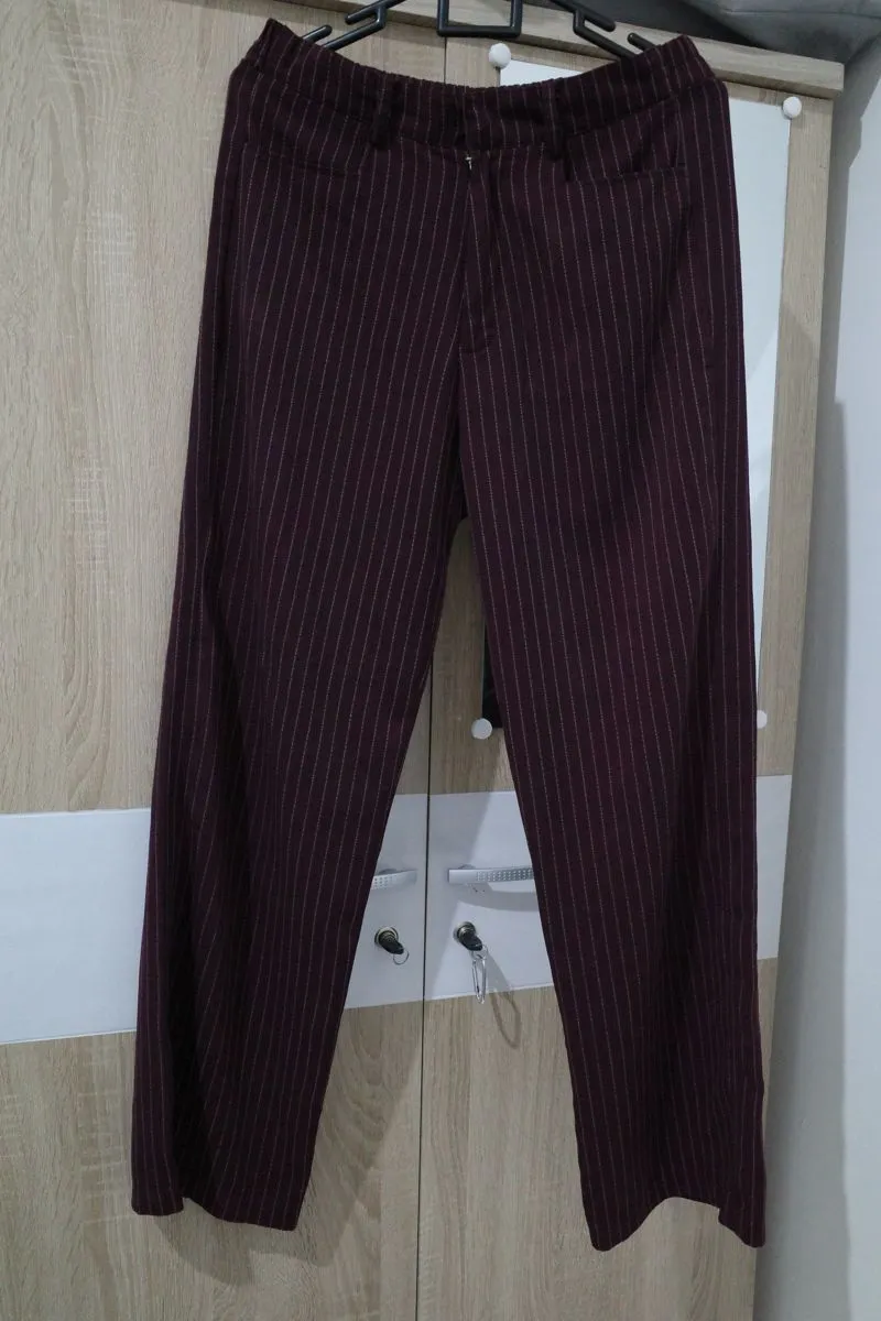 Casual Minimalist Wanita burgundy photo 1