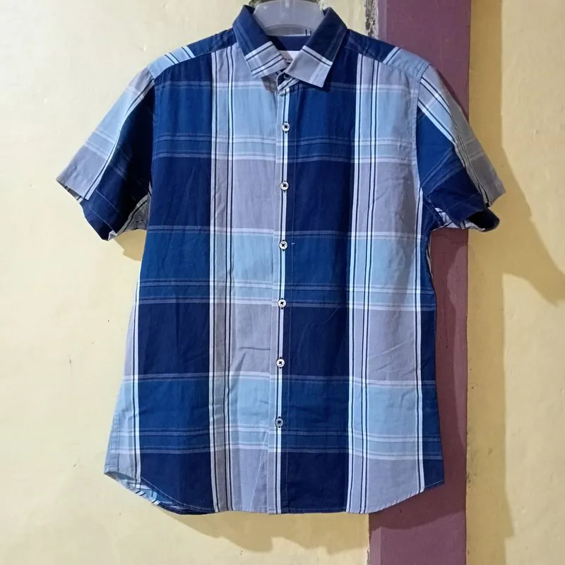 Casual Casual shirt Pria blue photo 1