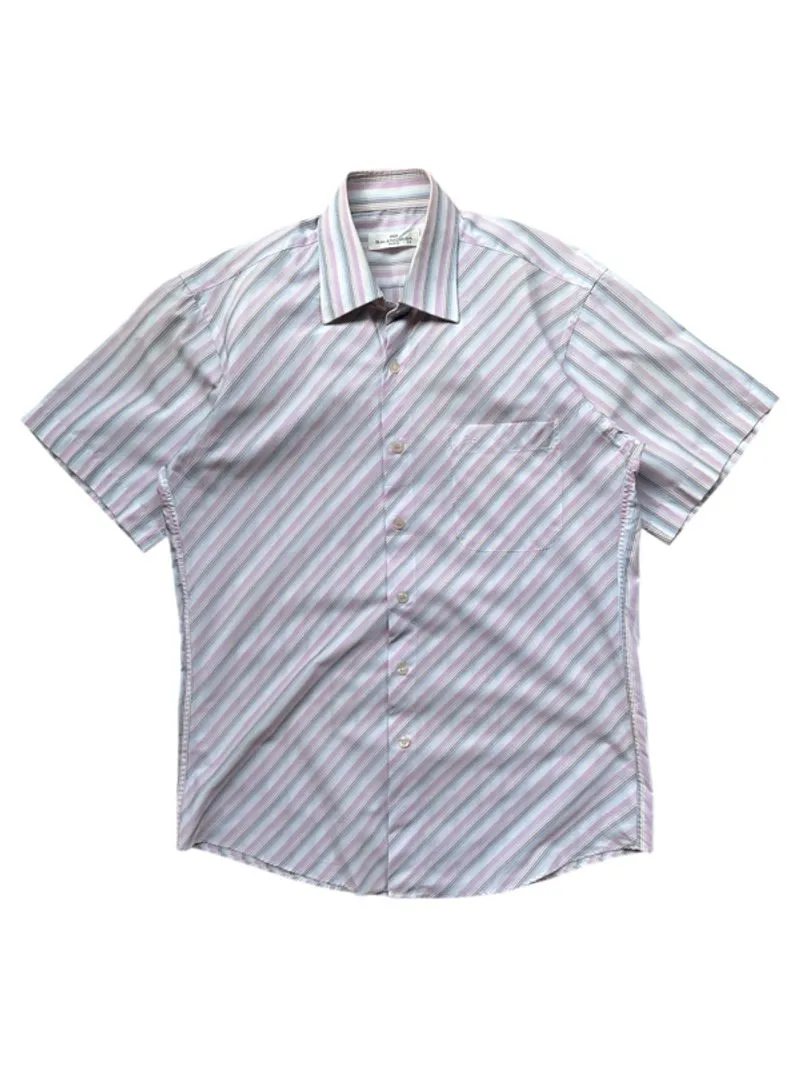 vintage balenciaga diagonal stripe short sleeve shirt photo 1