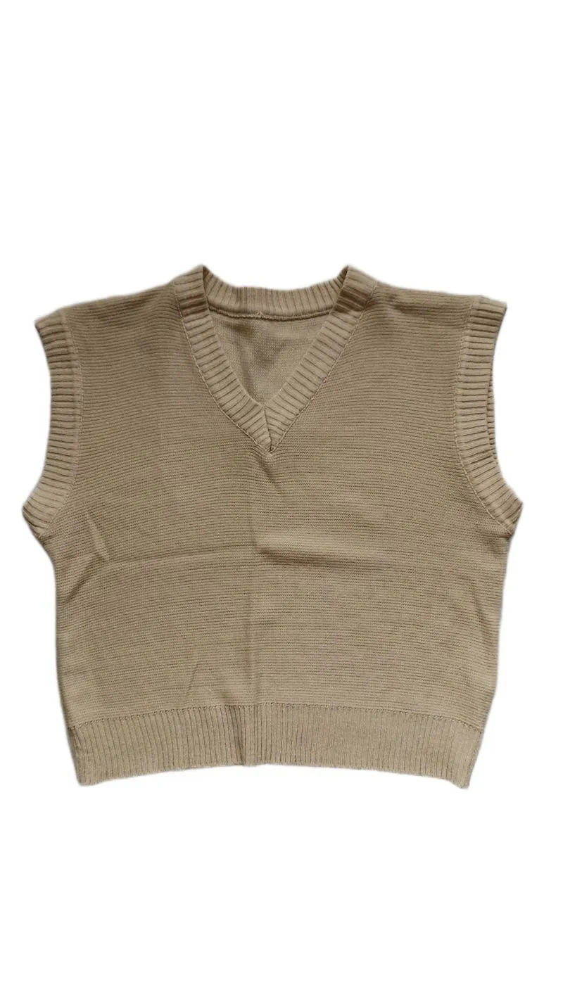 Light brown vest school style photo 1