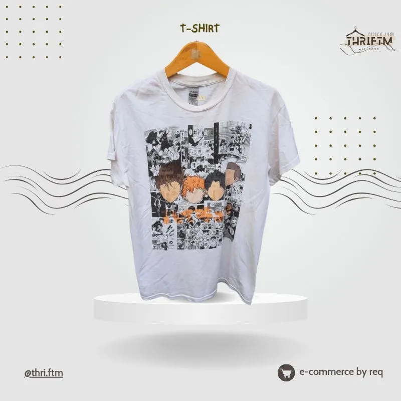 White Tee/T-shirt Haikyu!! By Gildan photo 1