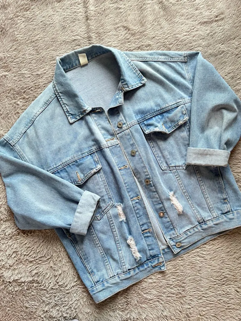 Jaket jeans oversize unisex photo 1