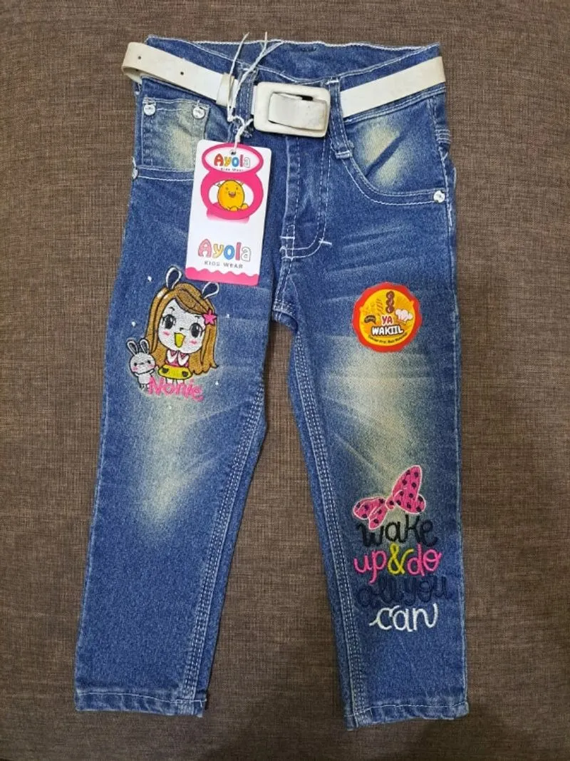 Celana jens PJ anak cewek PJ 52cm pinggang elastis photo 1
