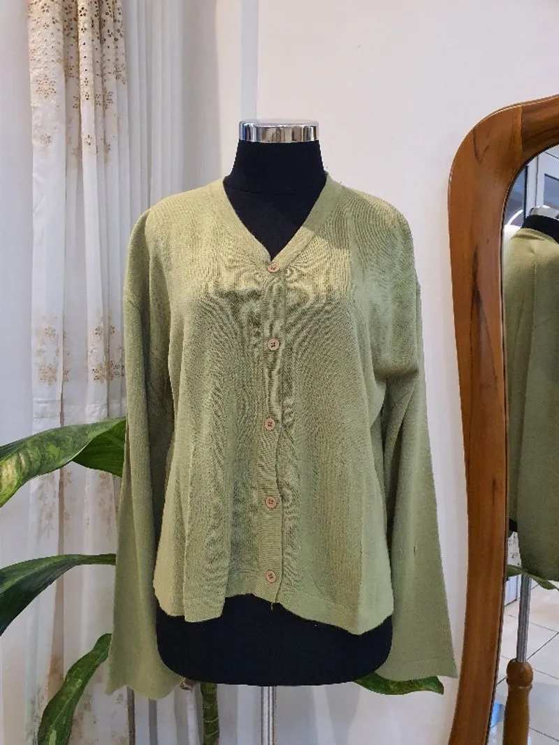 CARDIGAN RAJUT HIJAU photo 1