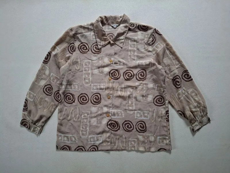 KEMEJA VINTAGE MOTIF POPLAR ORIGINAL 100% photo 1