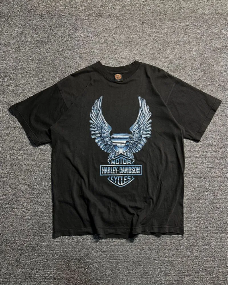 90's Harley Davidson Chrome Eagle graphic photo 1