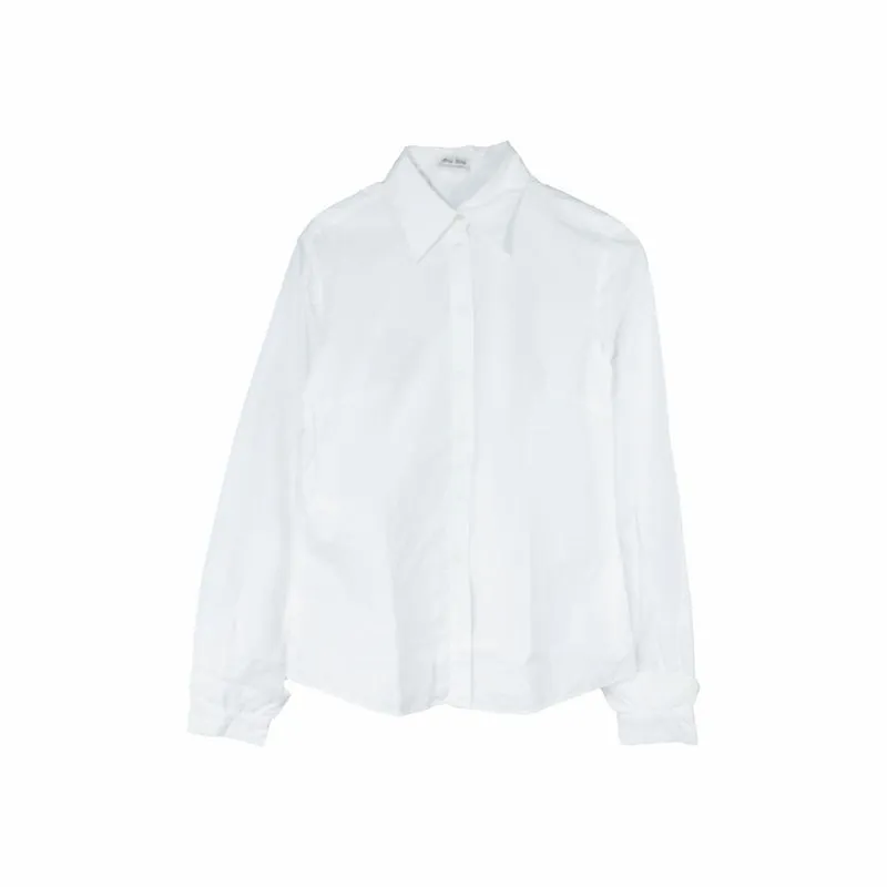 MIU MIU WHITE LONG SLEEVE SHIRT photo 1