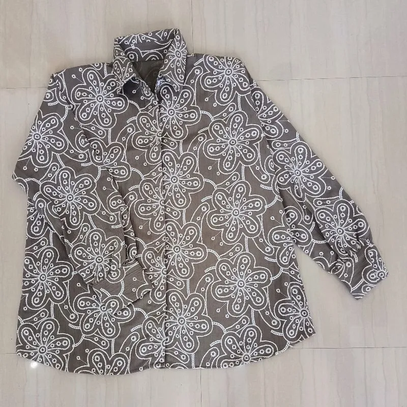 LAST STOCK ALAMANDA EMBROIDERY BLOUSE LD 120 | KEMEJA LINEN photo 1