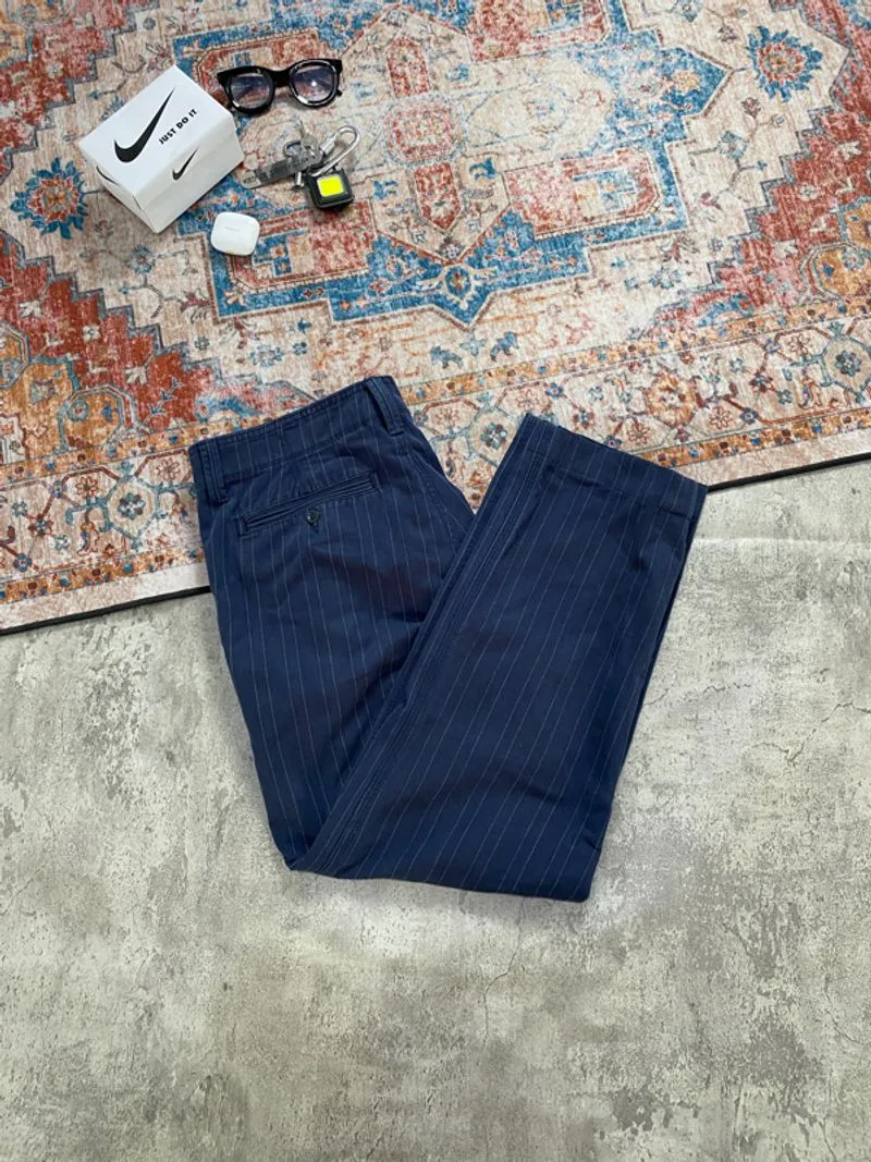 CHINOS PANTS GAP STRIPE PATTERN LOOSE BOOT FIT Y2K photo 1