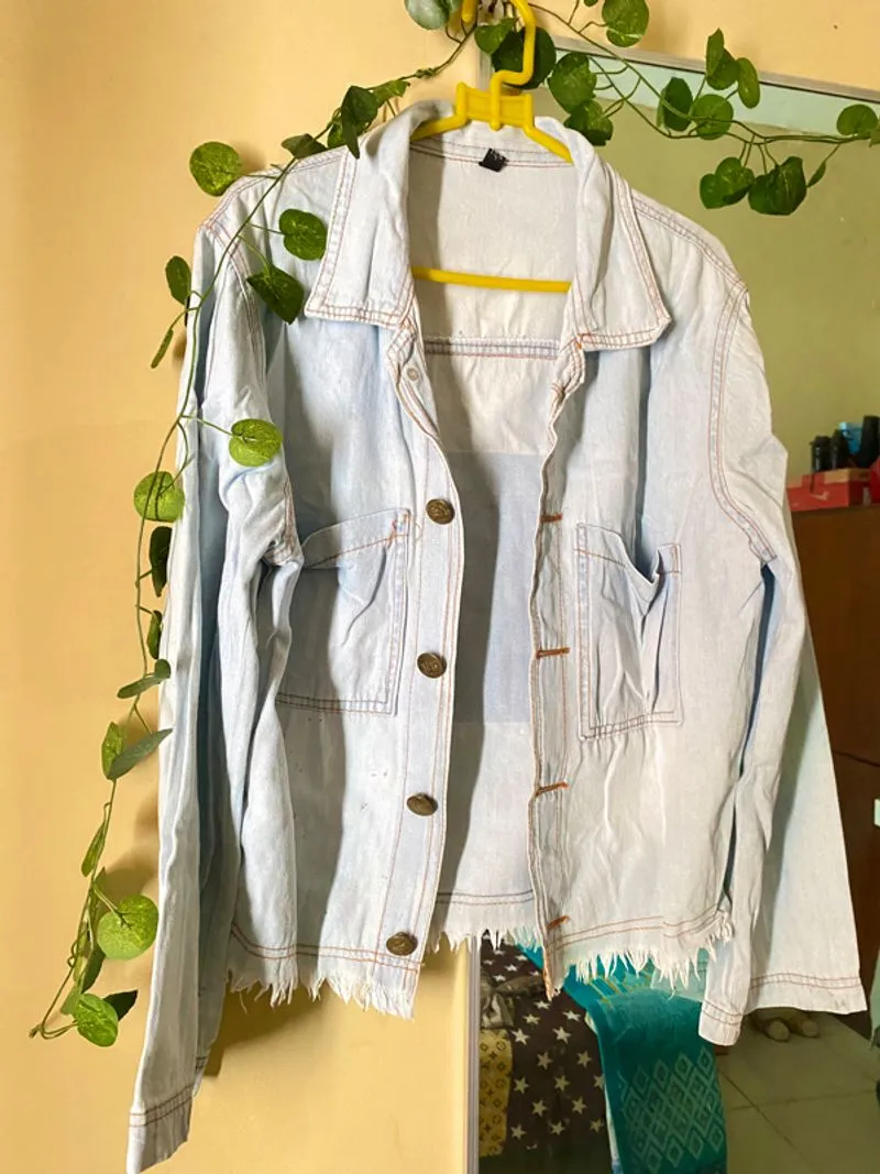 denim outer with printed back photo 1