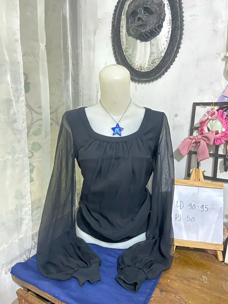Blouse chiffon knit photo 1